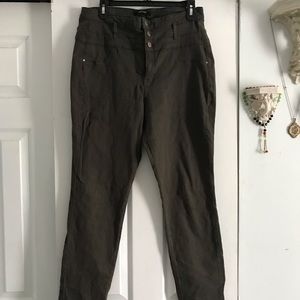 Olive green skinny jeans